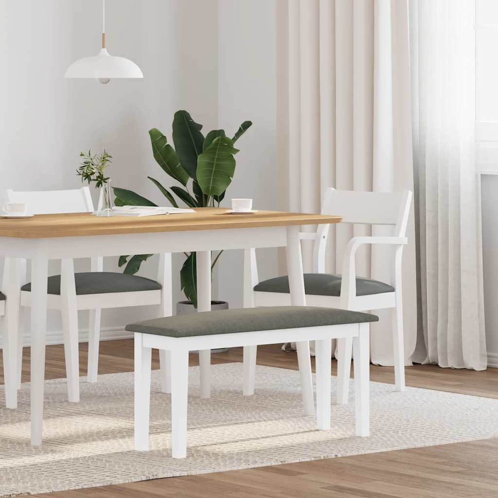 vidaXL Ławka 90 cm Biała lite drewno guma