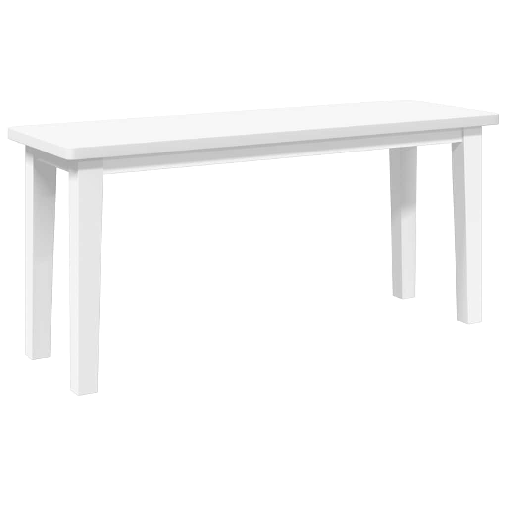 vidaXL Ławka 90 cm Biała lite drewno guma