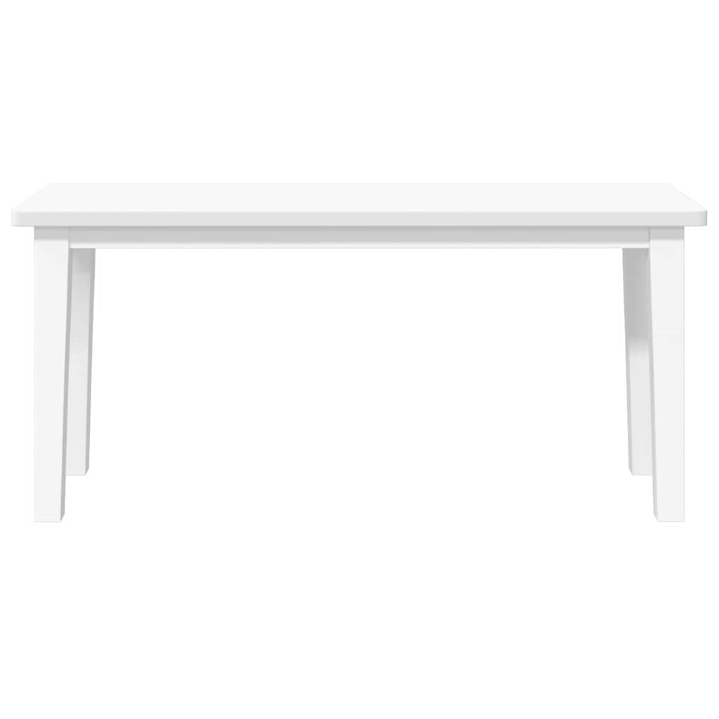 vidaXL Ławka 90 cm Biała lite drewno guma