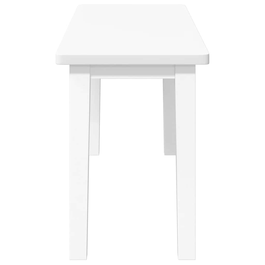 vidaXL Ławka 90 cm Biała lite drewno guma