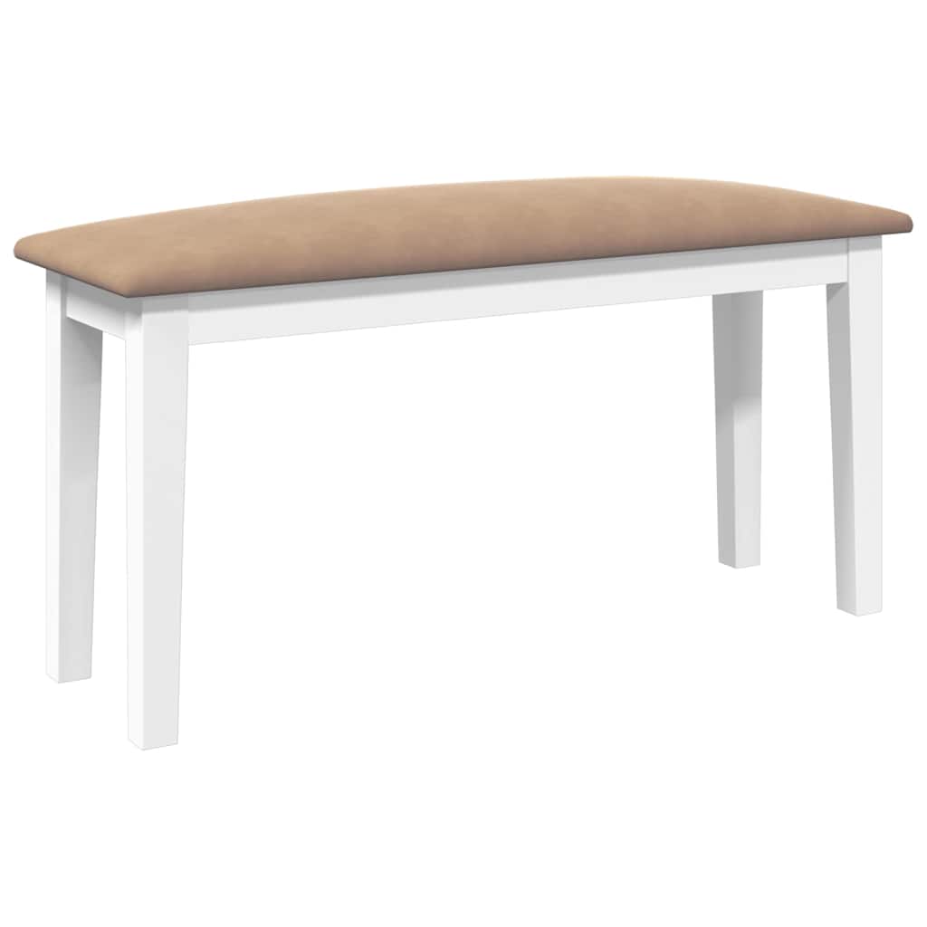 vidaXL Ławka 90 cm Biała lite drewno guma