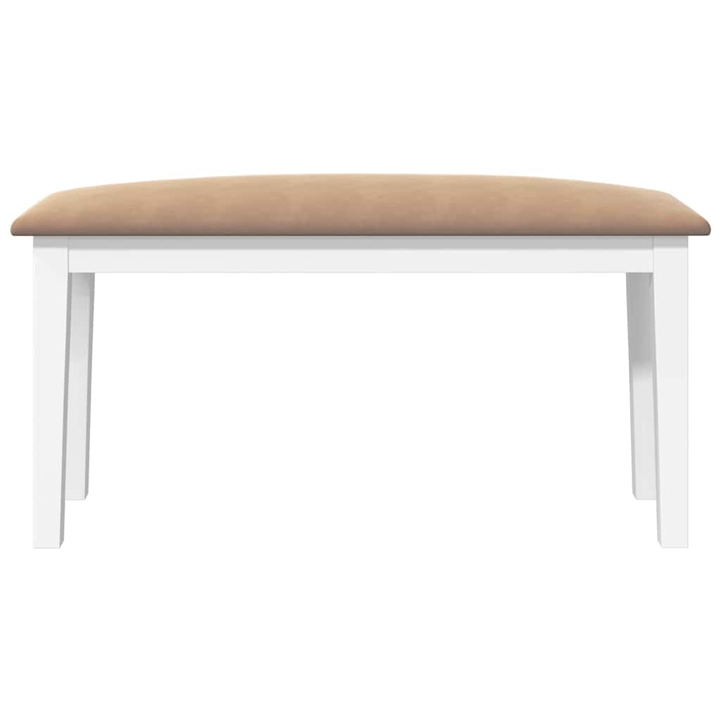 vidaXL Ławka 90 cm Biała lite drewno guma