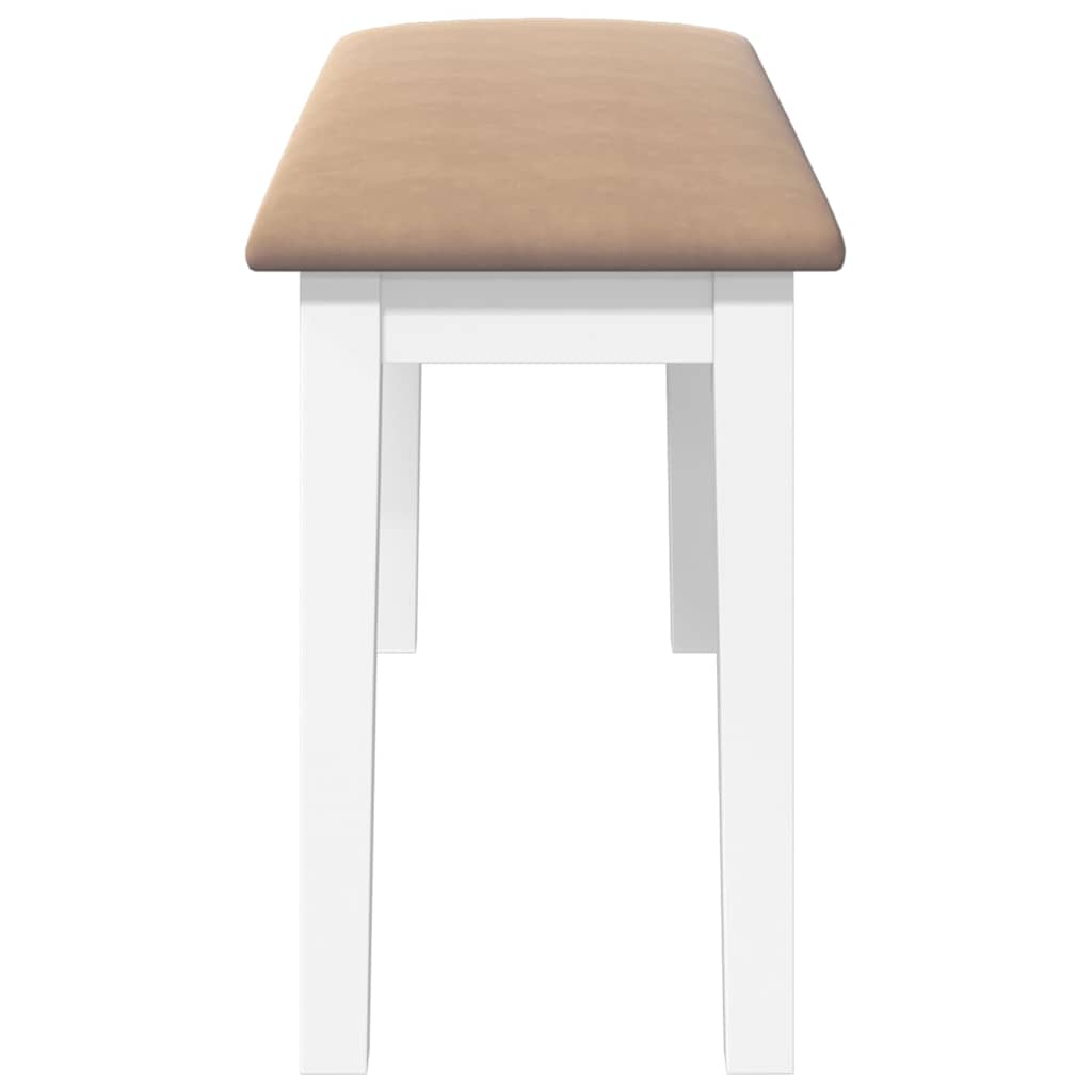 vidaXL Ławka 90 cm Biała lite drewno guma