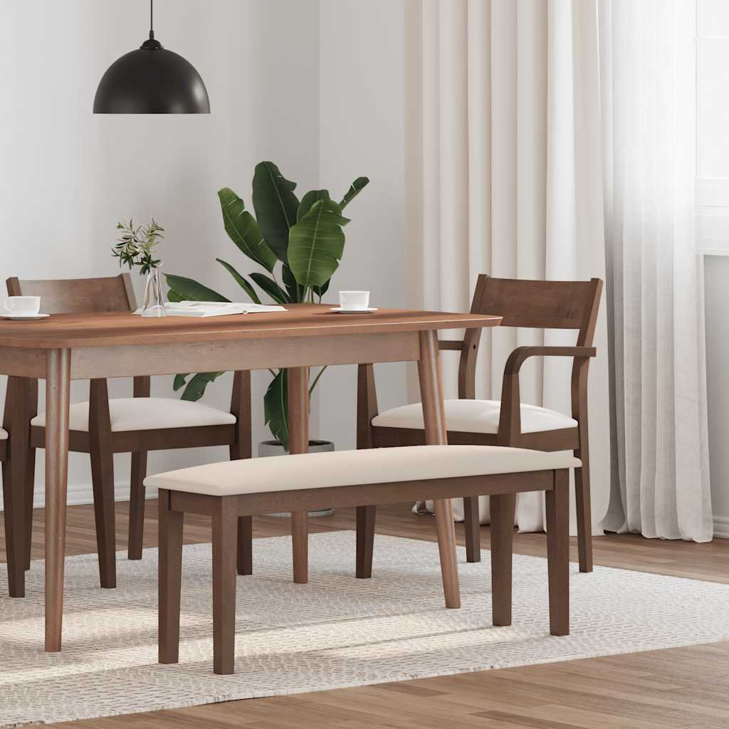 vidaXL Ławka 110 cm Brązowa lite drewno guma