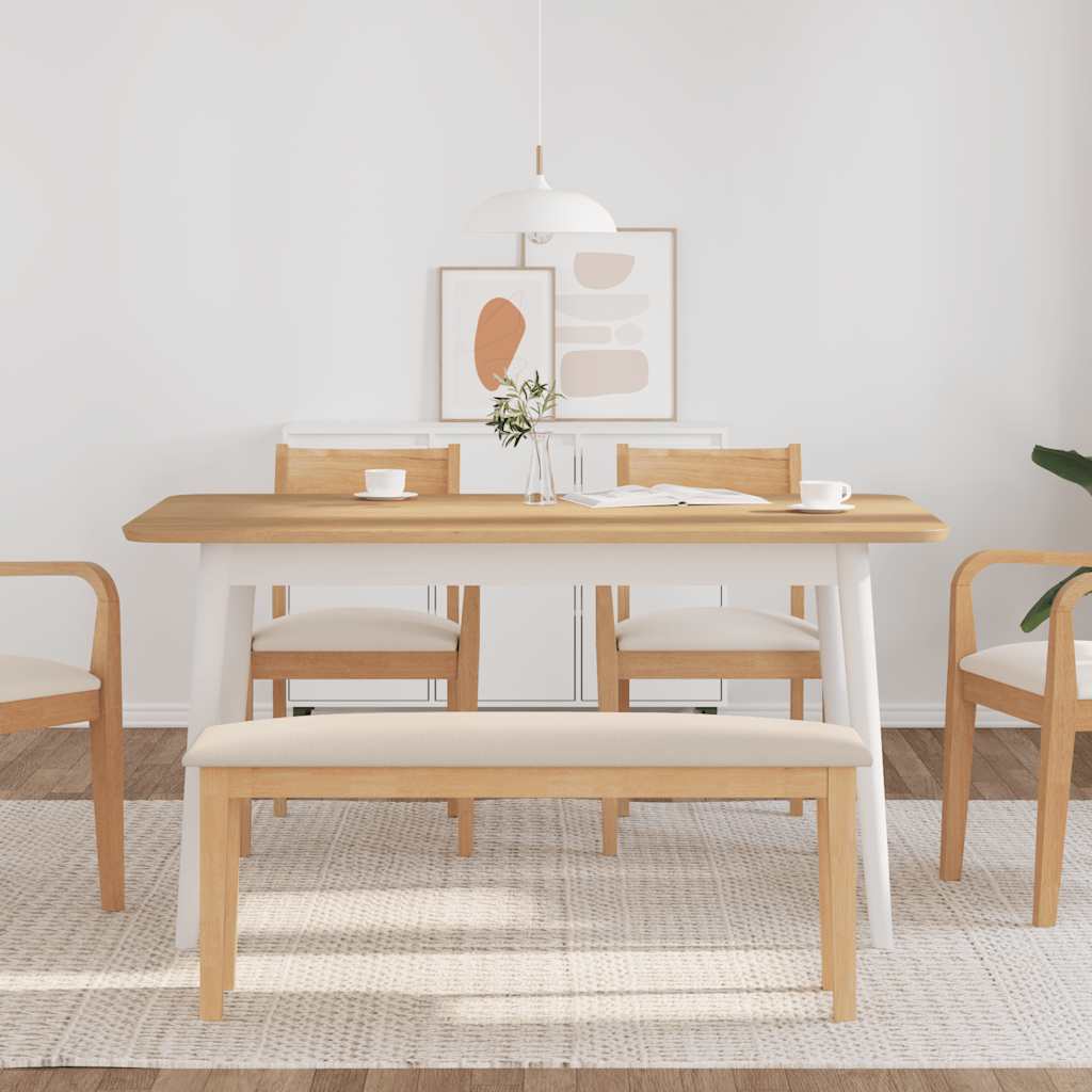 vidaXL Ławka 110 cm Drewno lite Guma