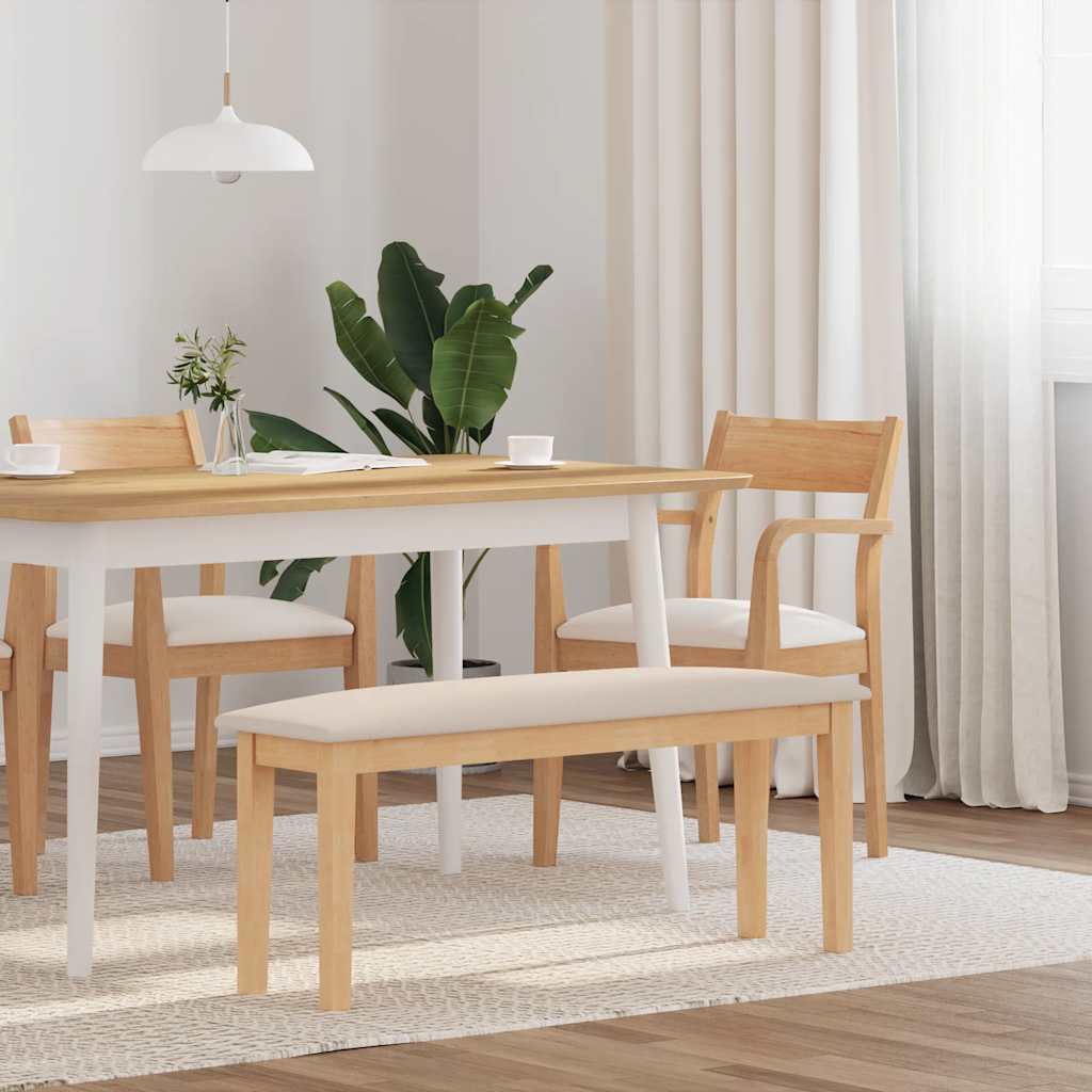 vidaXL Ławka 110 cm Drewno lite Guma