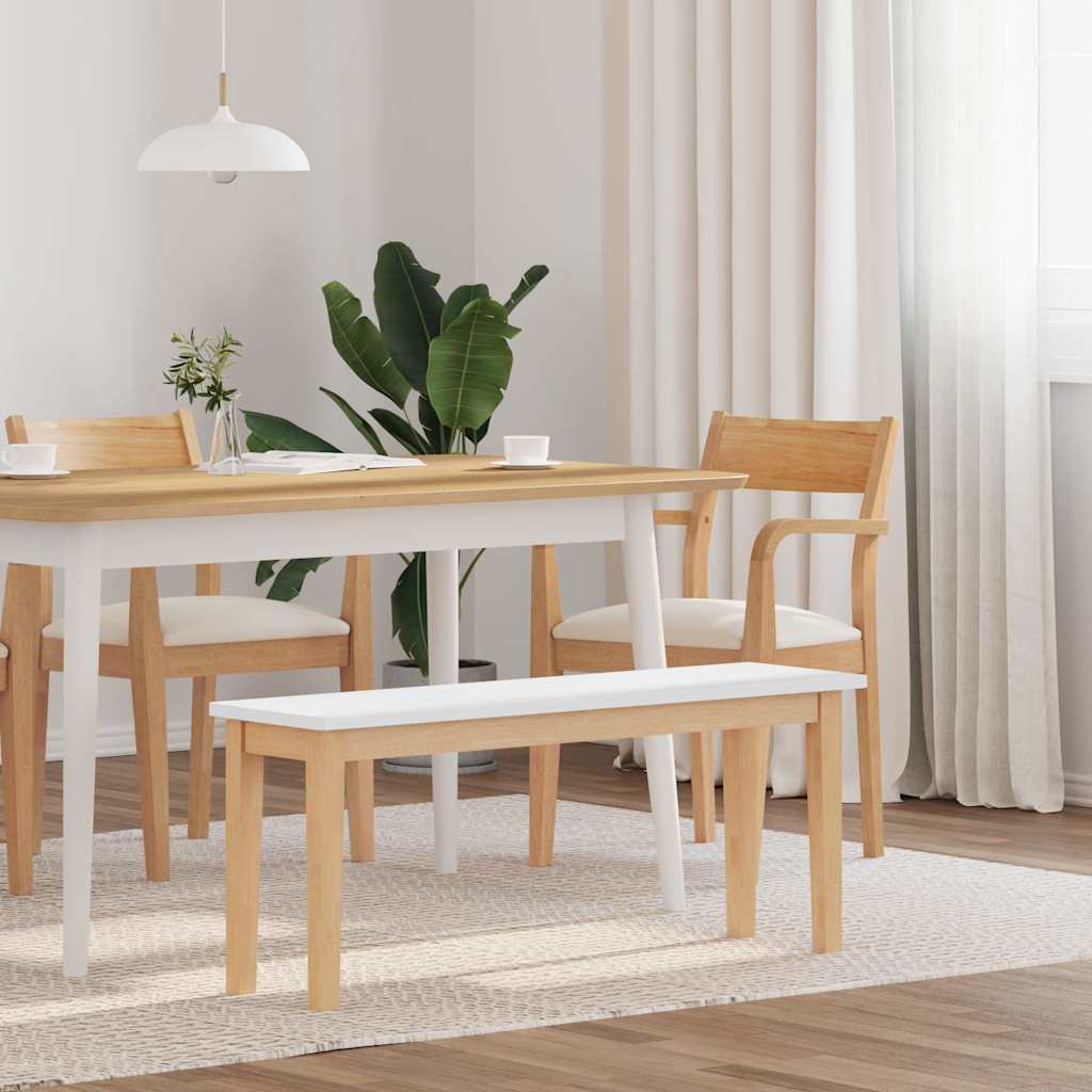 vidaXL Ławka 110 cm Drewno lite Guma