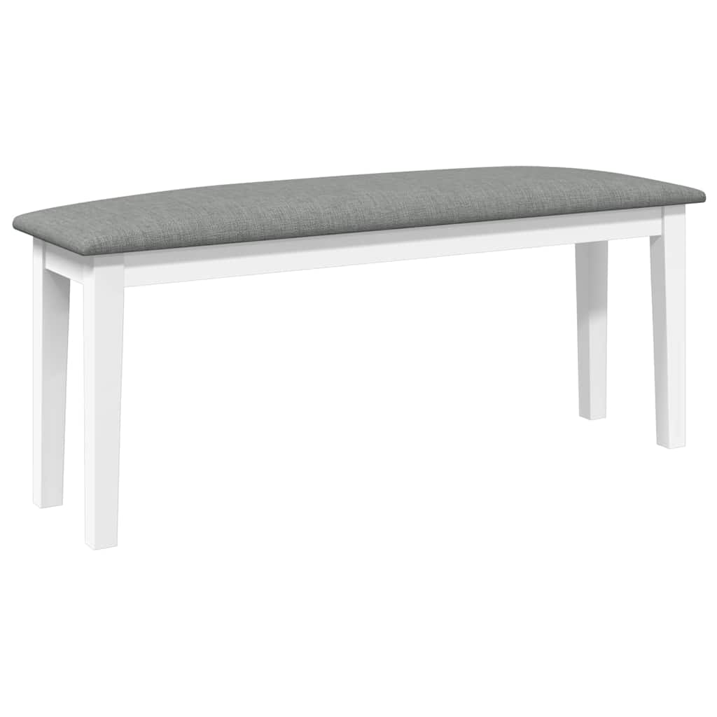 vidaXL Ławka 110 cm Biała lite drewno guma