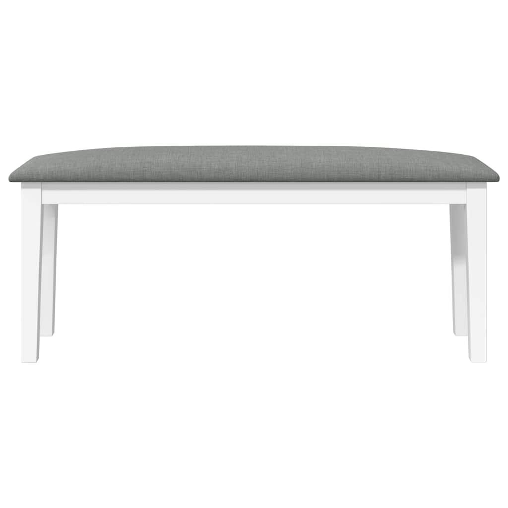 vidaXL Ławka 110 cm Biała lite drewno guma