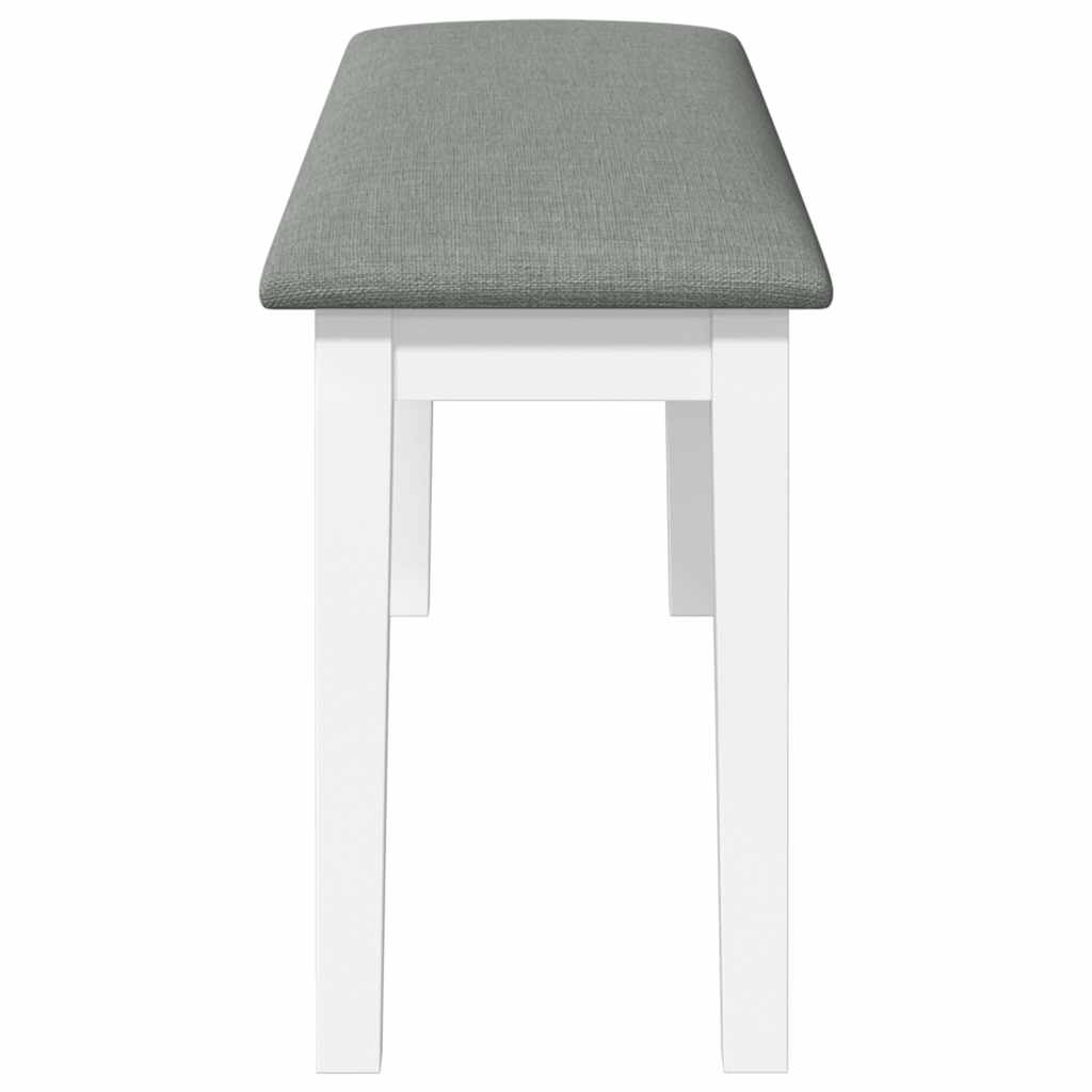vidaXL Ławka 110 cm Biała lite drewno guma