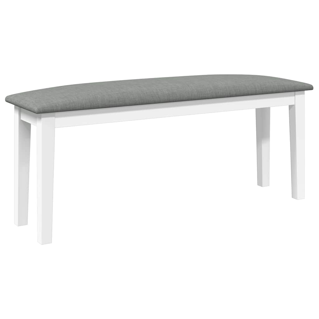 vidaXL Ławka 110 cm Biała lite drewno guma