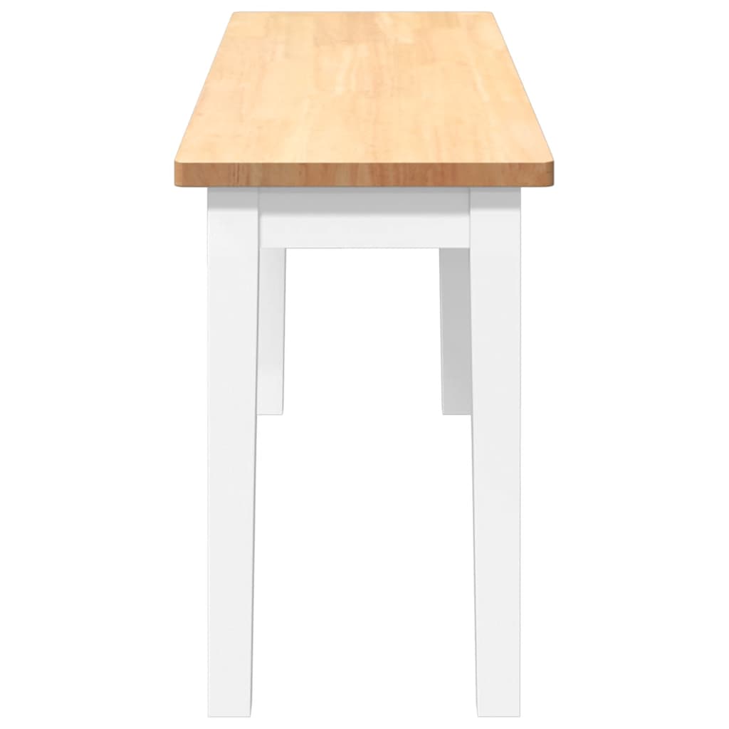 vidaXL Ławka 110 cm Biała lite drewno guma
