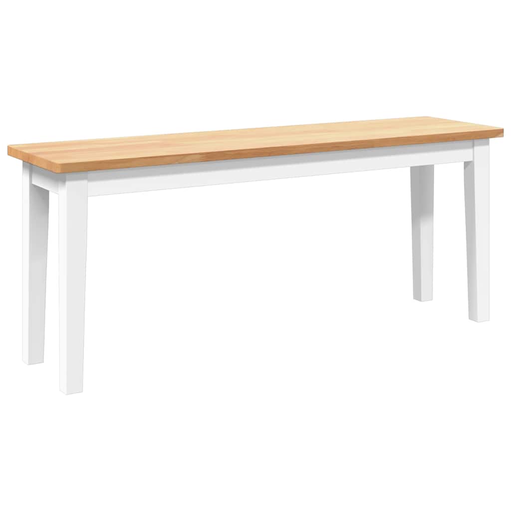 vidaXL Ławka 110 cm Biała lite drewno guma