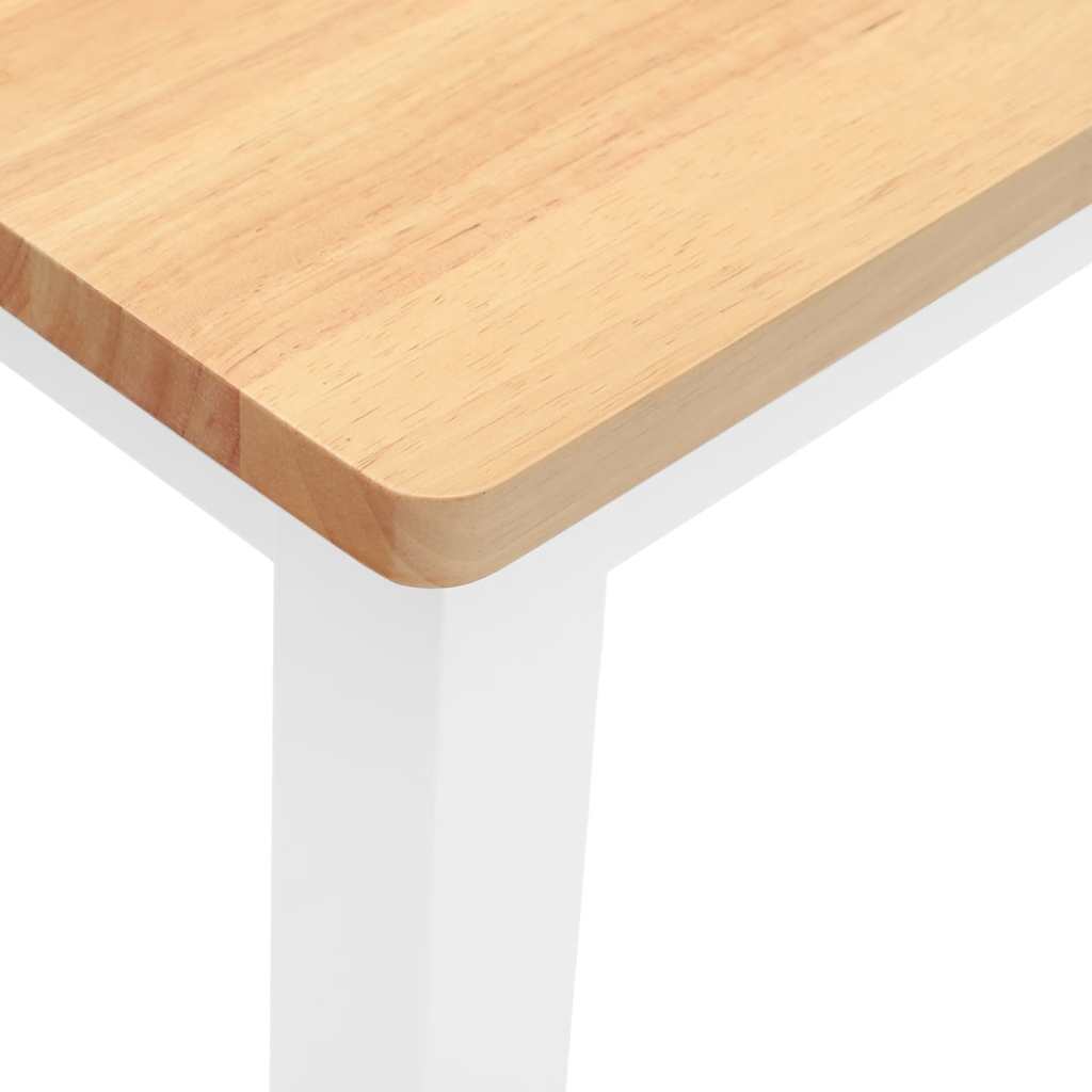 vidaXL Ławka 110 cm Biała lite drewno guma