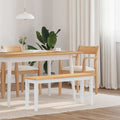 vidaXL Ławka 110 cm Biała lite drewno guma