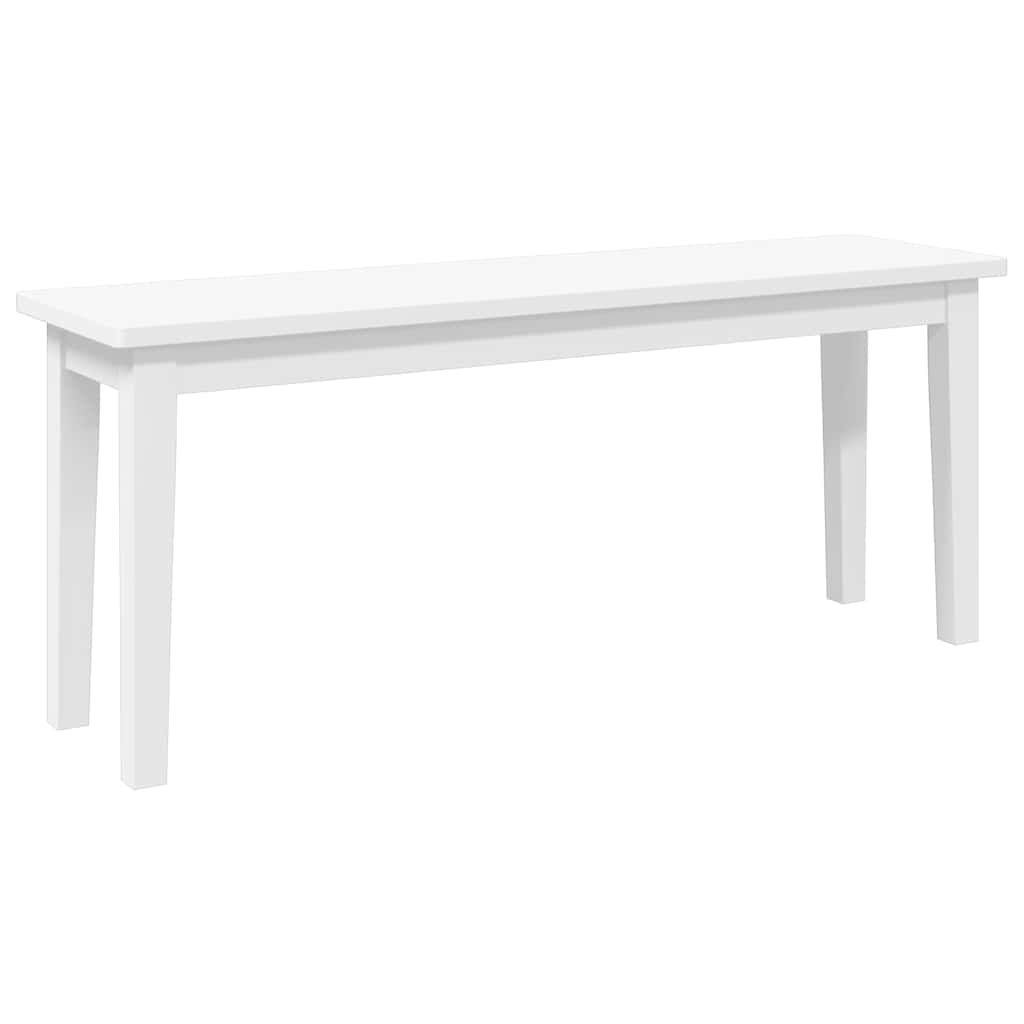 vidaXL Ławka 110 cm Biała lite drewno guma