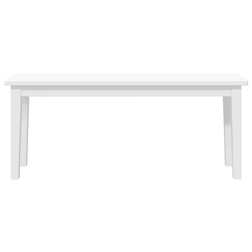 vidaXL Ławka 110 cm Biała lite drewno guma