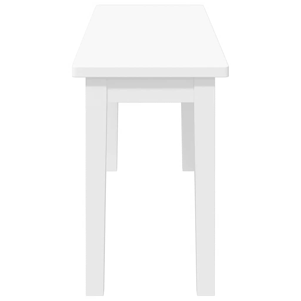 vidaXL Ławka 110 cm Biała lite drewno guma