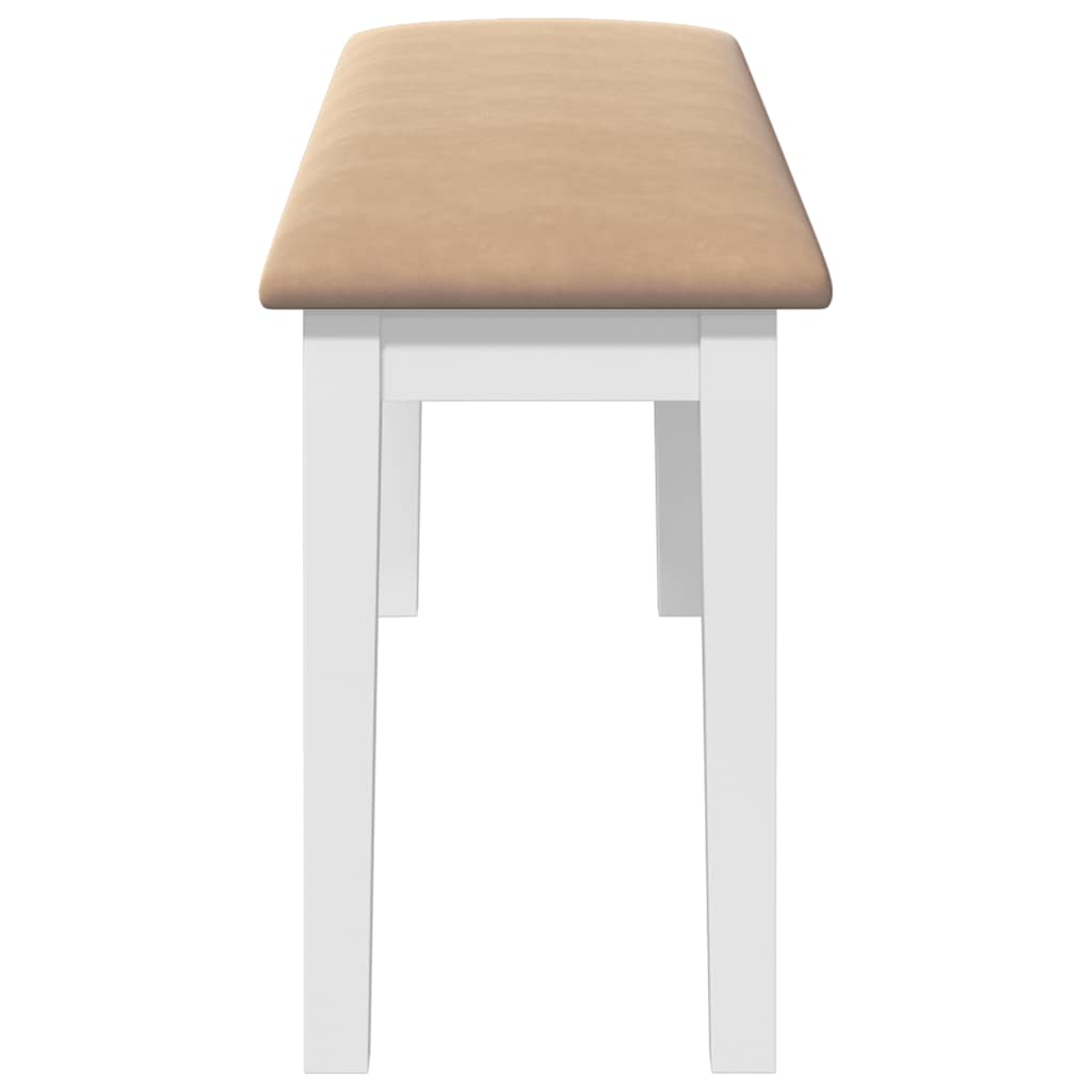 vidaXL Ławka 110 cm Biała lite drewno guma