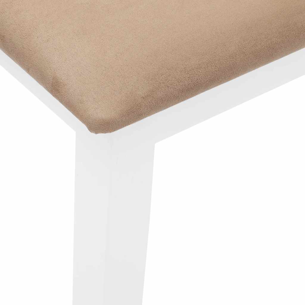 vidaXL Ławka 110 cm Biała lite drewno guma