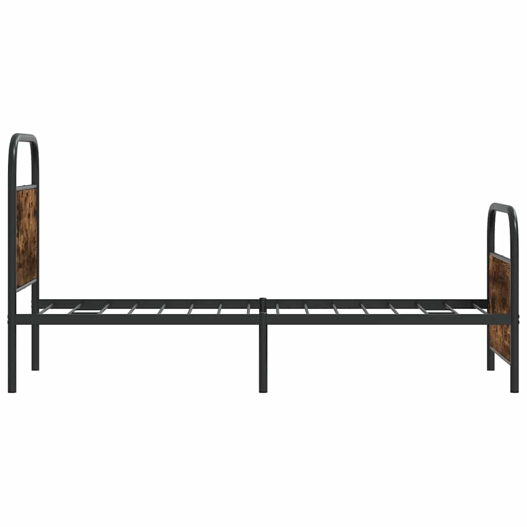 vidaXL Łóżko bez materaca, 75x190 cm, przydymiony dąb