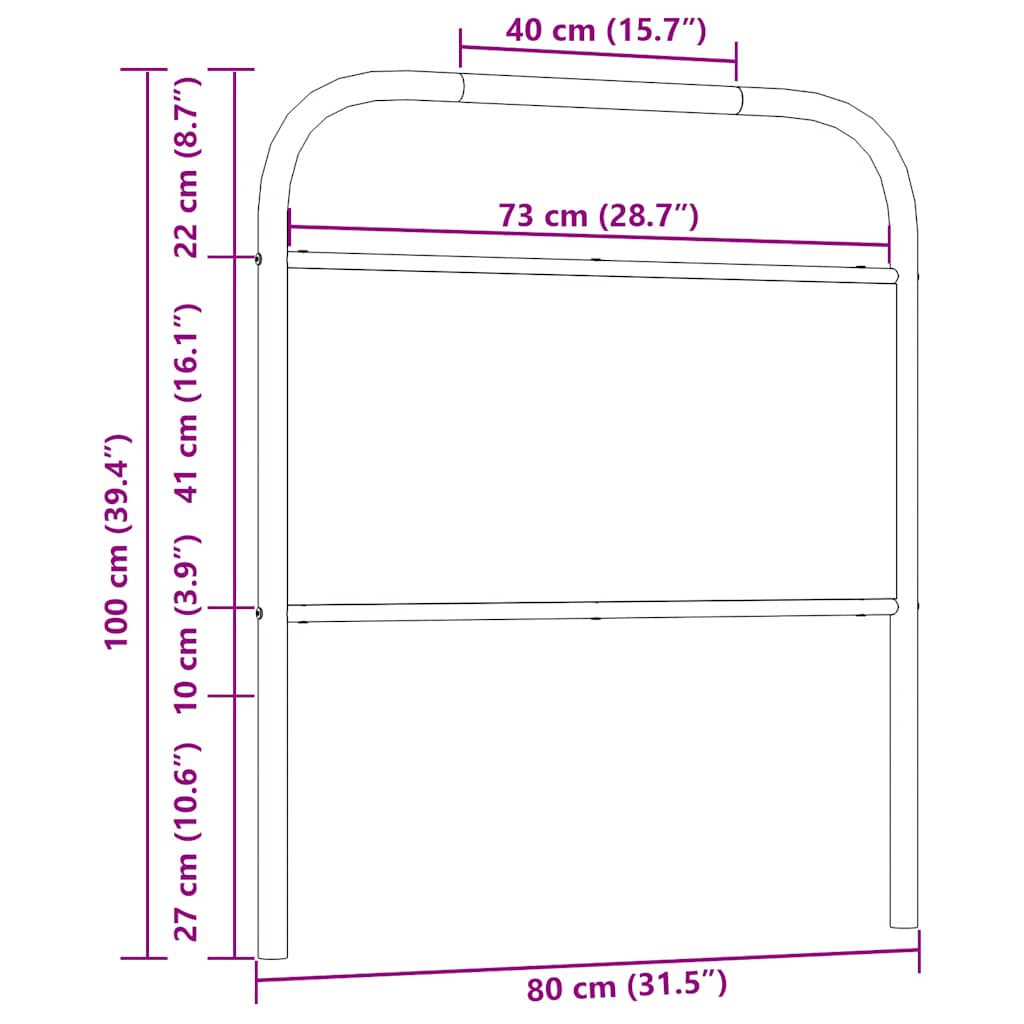 vidaXL Wymienne wezgłowie, przydymiony dąb, 75 cm
