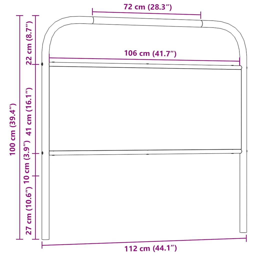 vidaXL Wymienne wezgłowie, przydymiony dąb, 107 cm