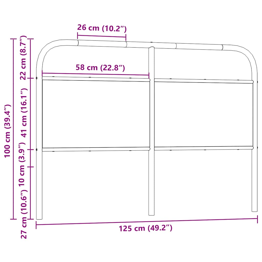 vidaXL Wymienne wezgłowie, przydymiony dąb, 120 cm