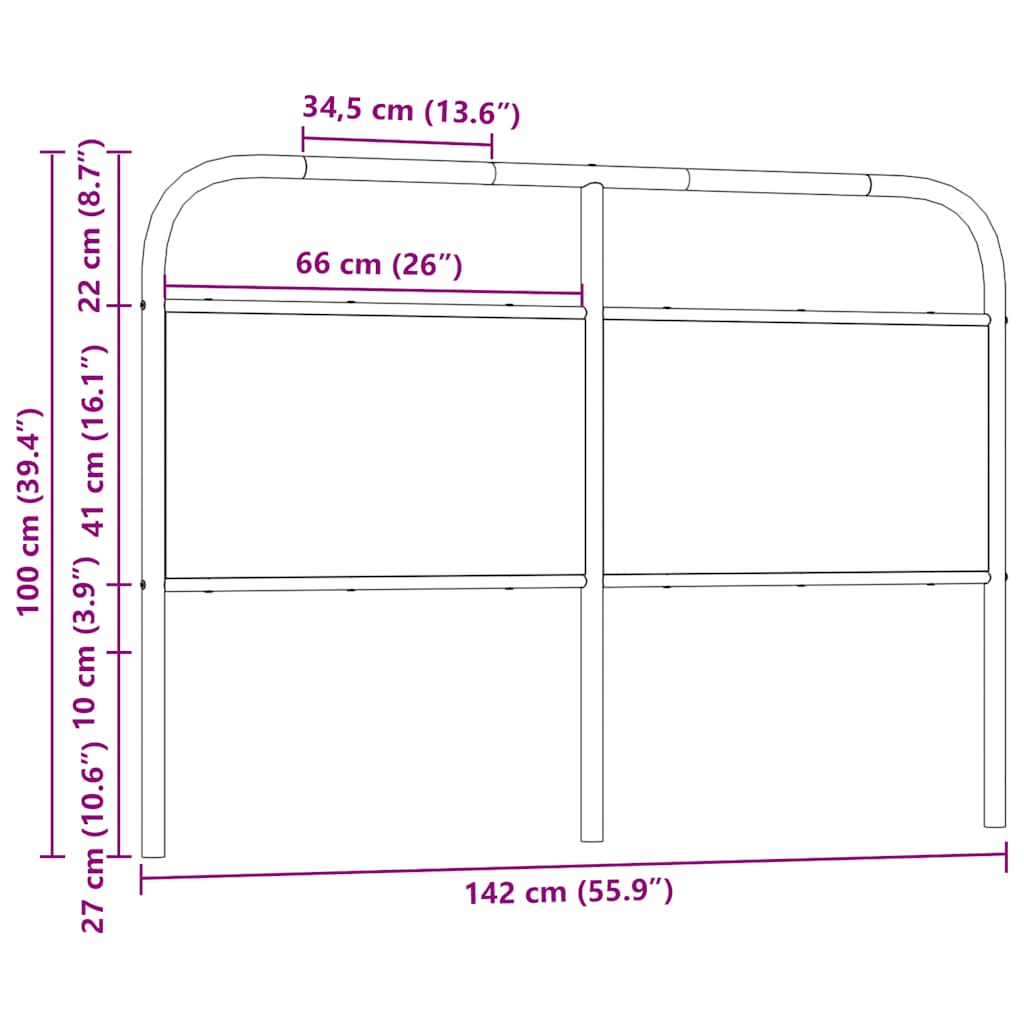 vidaXL Wymienne wezgłowie, przydymiony dąb, 135 cm