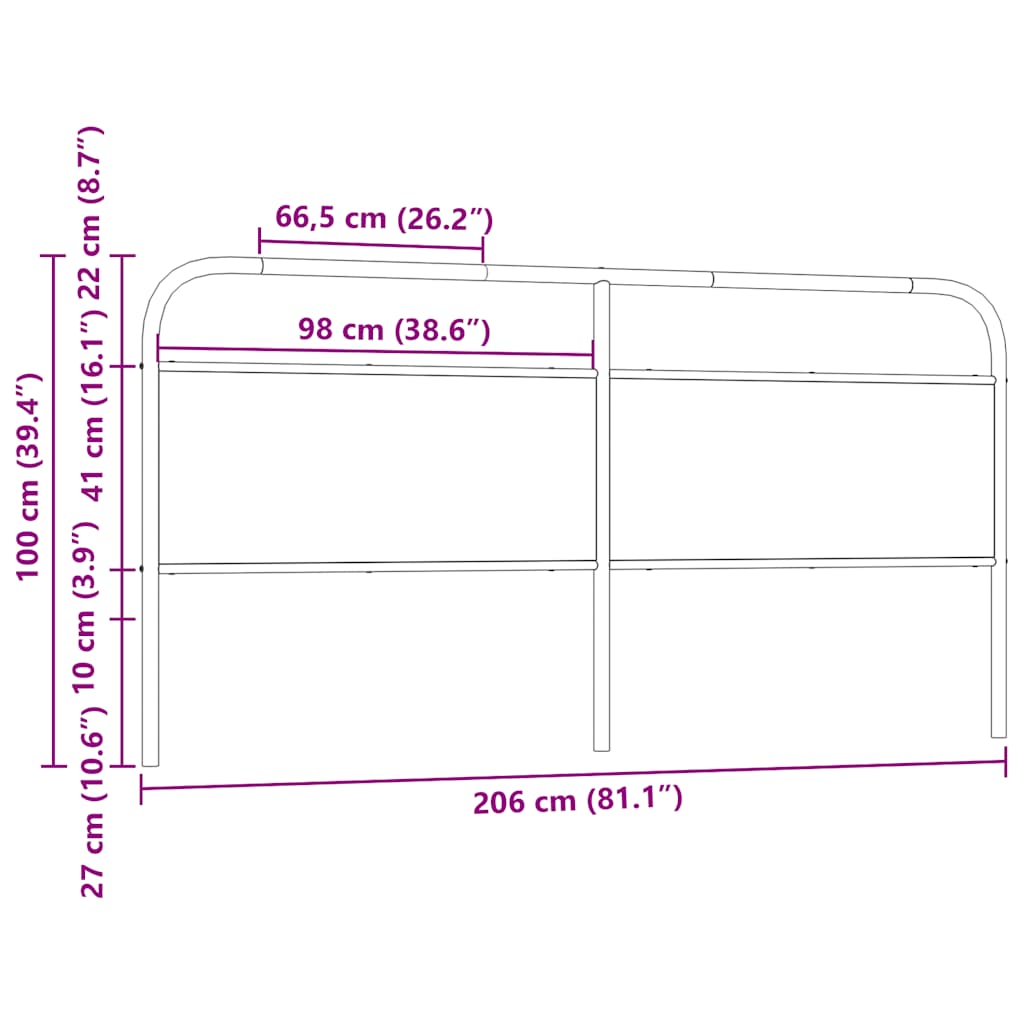 vidaXL Wymienne wezgłowie, przydymiony dąb, 200 cm