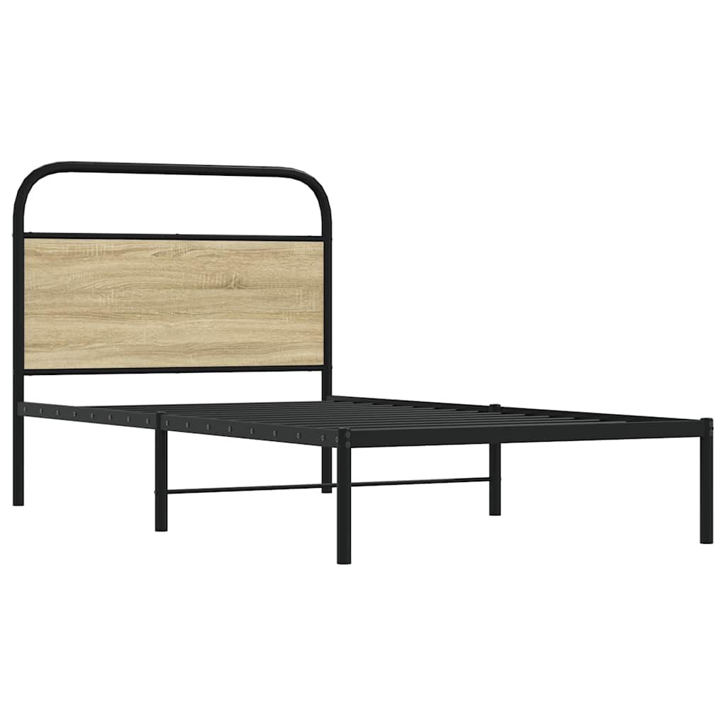 vidaXL Łóżko bez materaca, 100x200 cm, dąb sonoma