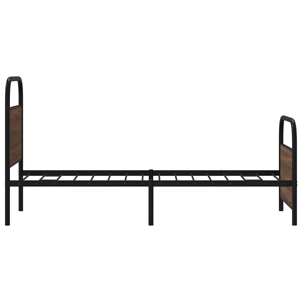 vidaXL Łóżko bez materaca, 75x190 cm, brązowy dąb