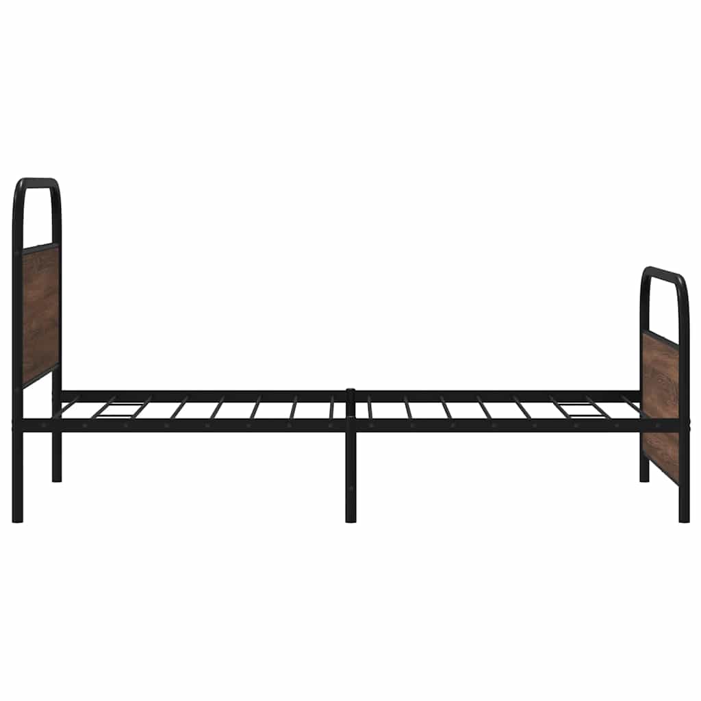 vidaXL Łóżko bez materaca, 107x203 cm, brązowy dąb