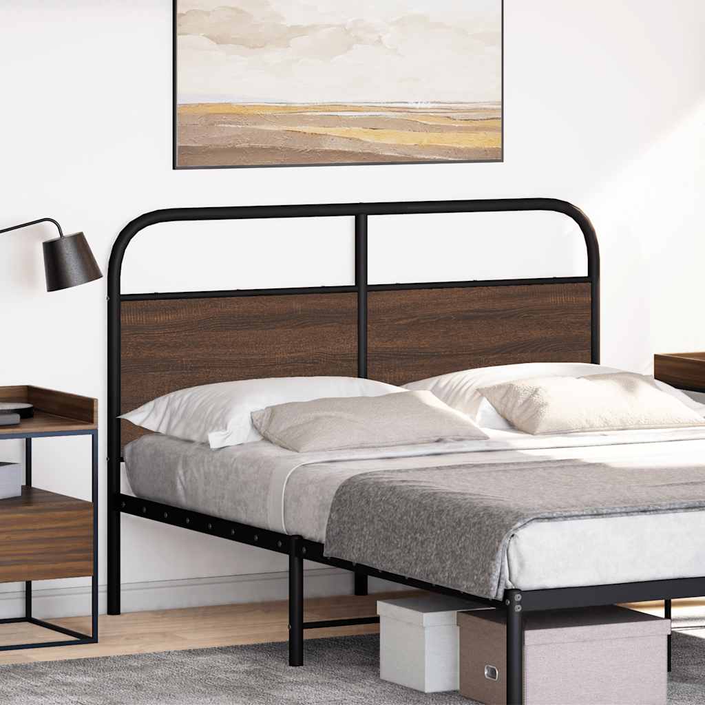 vidaXL Wymienne wezgłowie, brązowy dąb, 120 cm, stal i materiał drewnopochodny