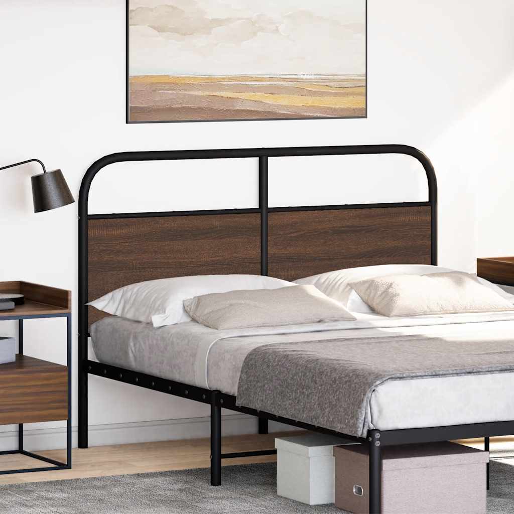 vidaXL Wymienne wezgłowie, brązowy dąb, 135 cm, stal i materiał drewnopochodny
