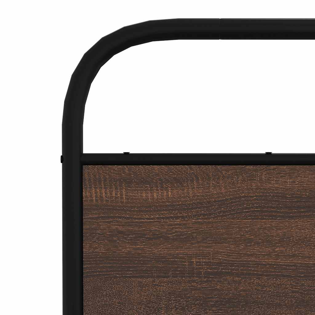 vidaXL Wymienne wezgłowie, brązowy dąb, 135 cm, stal i materiał drewnopochodny