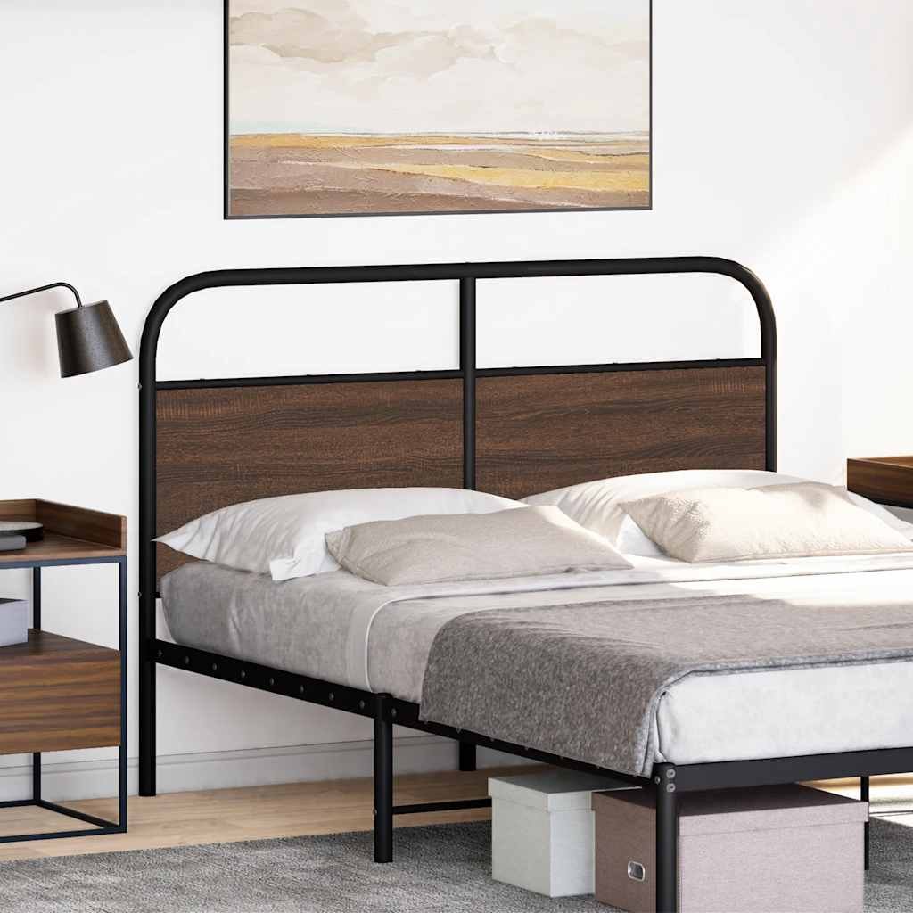 vidaXL Wymienne wezgłowie, brązowy dąb, 140 cm, stal i materiał drewnopochodny