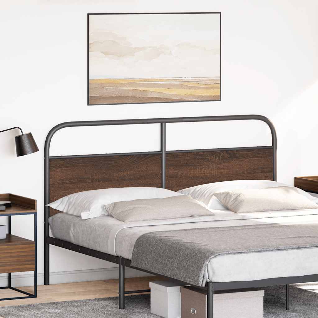 vidaXL Wymienne wezgłowie, brązowy dąb, 160 cm, stal i materiał drewnopochodny