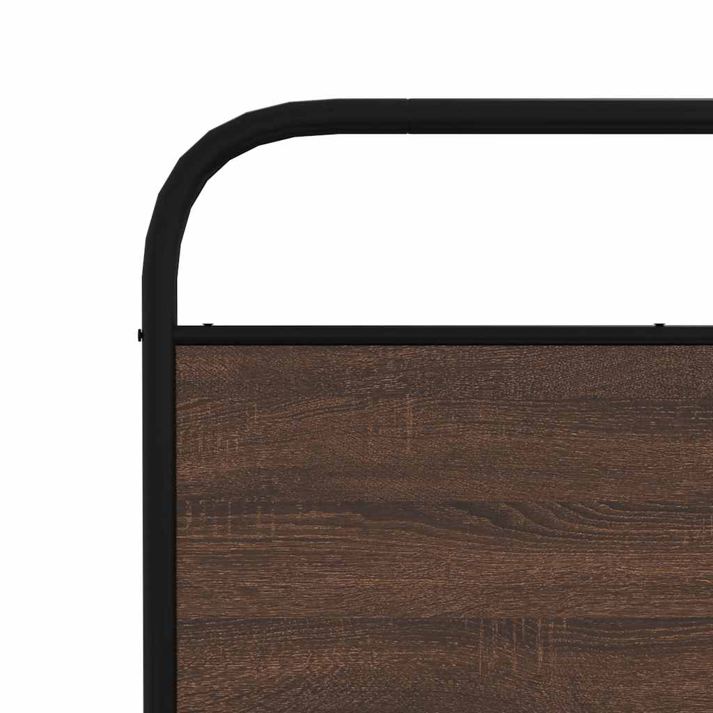 vidaXL Wymienne wezgłowie, brązowy dąb, 200 cm, stal i materiał drewnopochodny