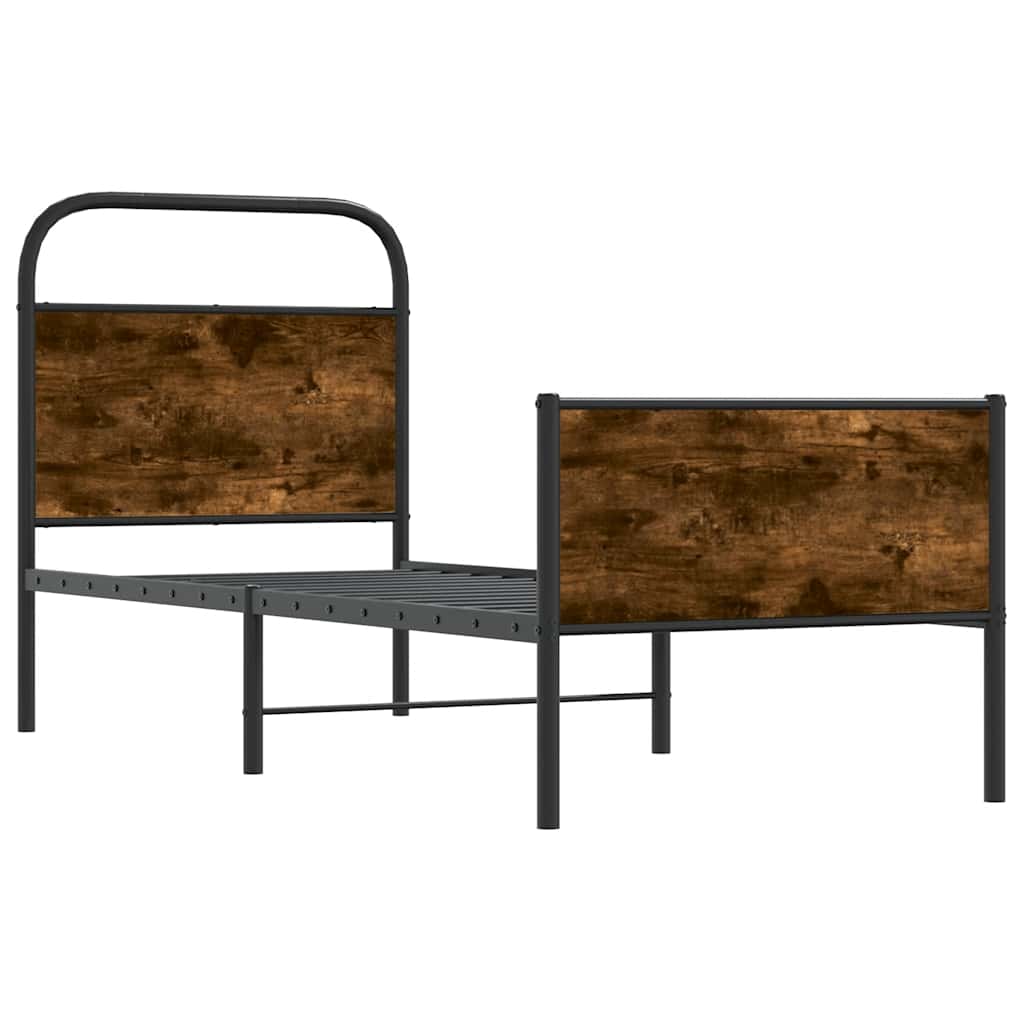 vidaXL Łóżko bez materaca, 75x190 cm, dąb sonoma
