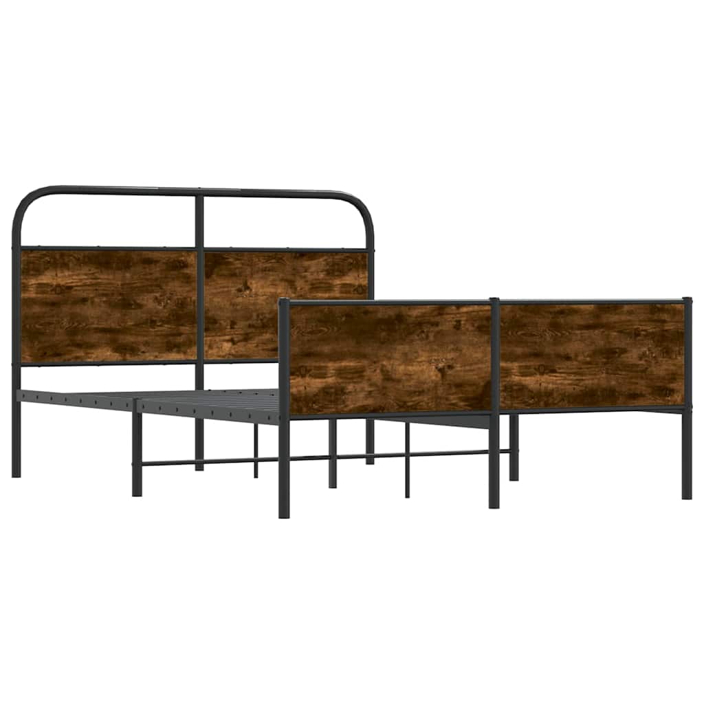 vidaXL Łóżko bez materaca, 135x190 cm, dąb sonoma
