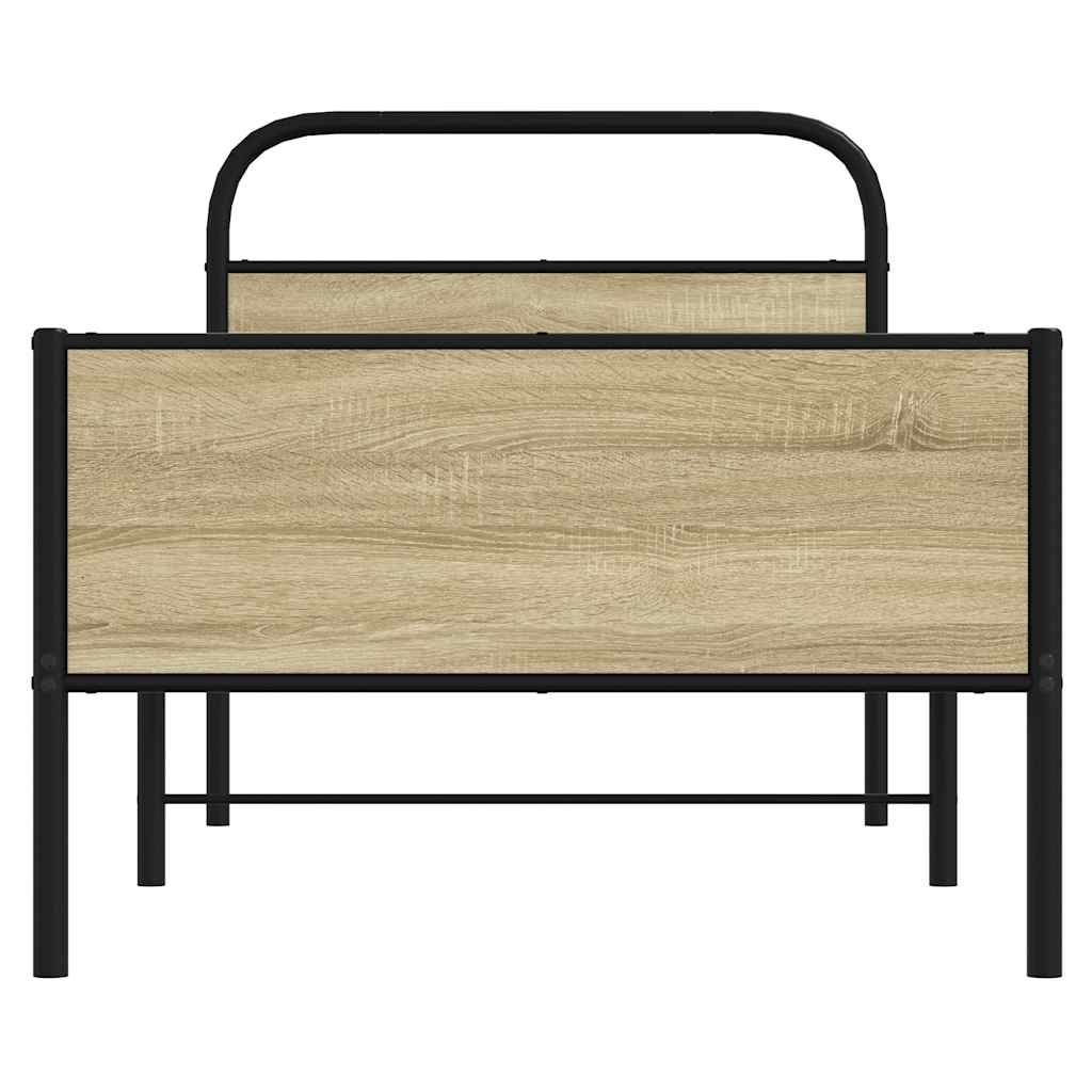 vidaXL Łóżko bez materaca, 75x190 cm, dąb sonoma