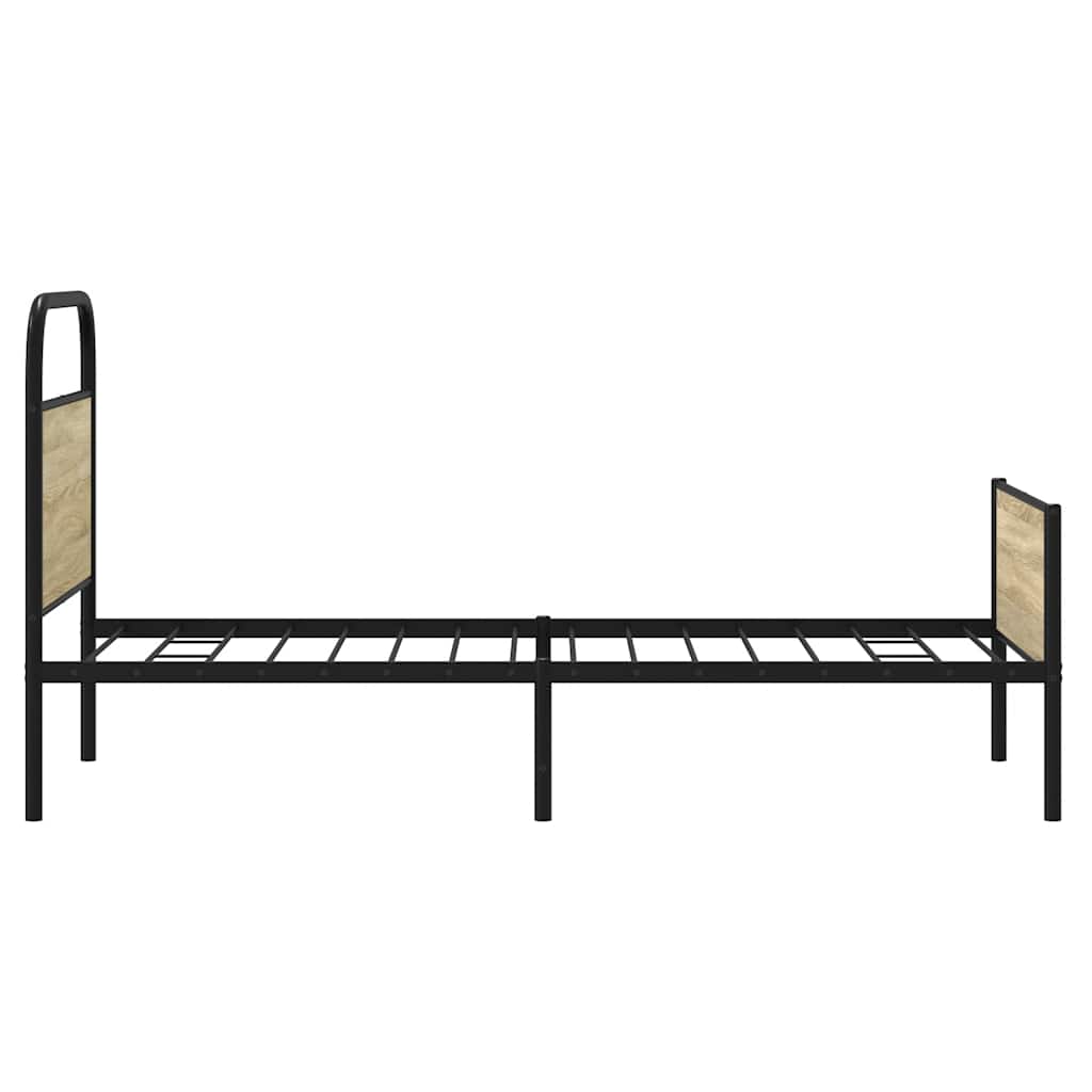vidaXL Łóżko bez materaca, 75x190 cm, dąb sonoma