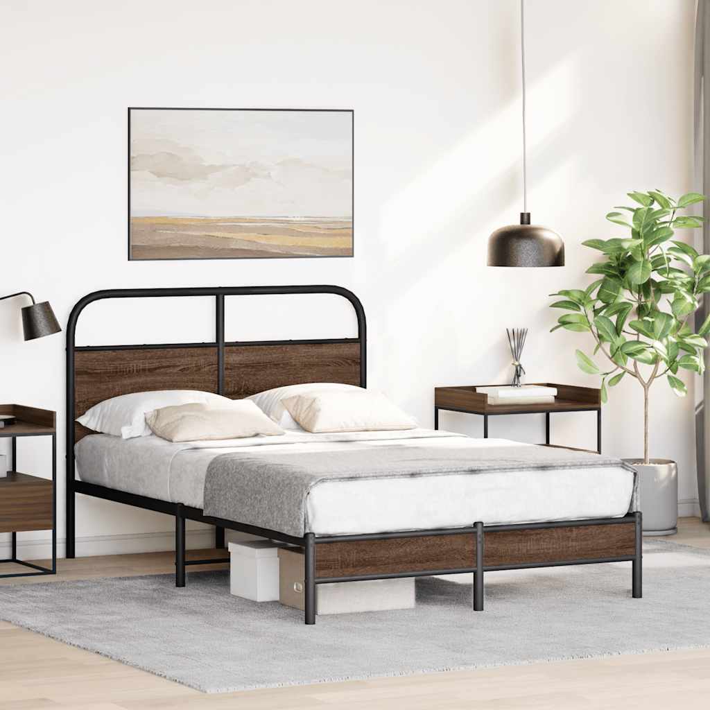 vidaXL Łóżko bez materaca, 120x200 cm, brązowy dąb