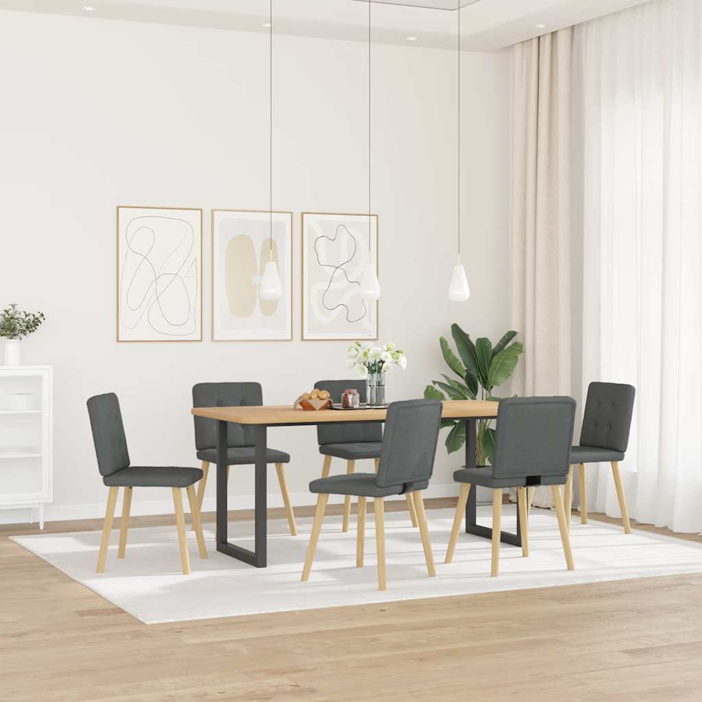 vidaXL Krzesła stołowe, 6 szt., ciemnoszare, obite tkaniną
