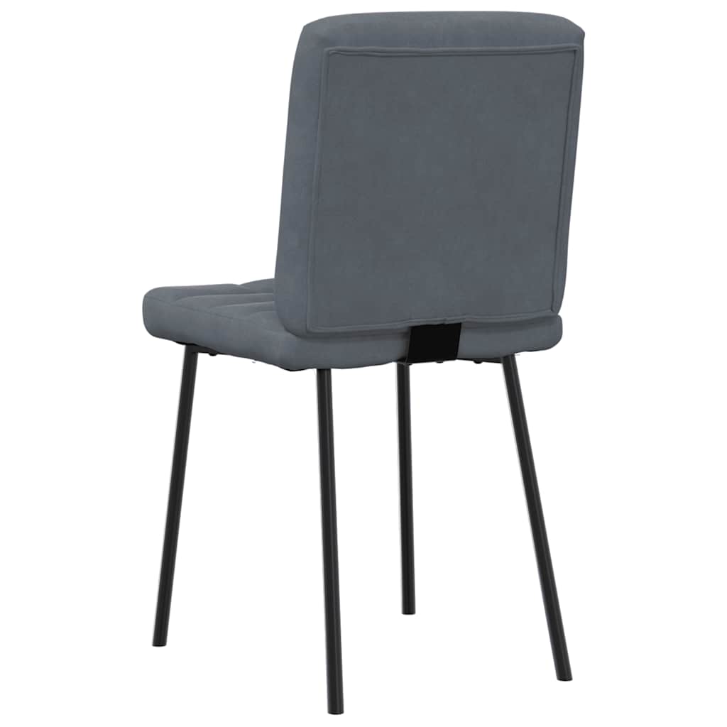 vidaXL Krzesła stołowe, 6 szt., ciemnoszare, obite aksamitem