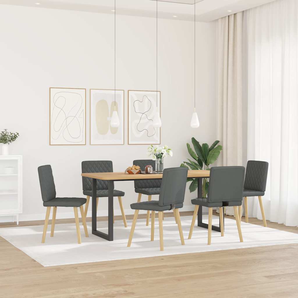 vidaXL Krzesła stołowe, 6 szt., ciemnoszare, obite tkaniną