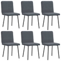 vidaXL Krzesła stołowe, 6 szt., ciemnoszare, obite aksamitem