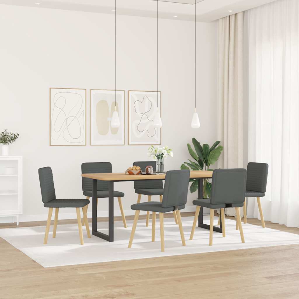 vidaXL Krzesła stołowe, 6 szt., ciemnoszare, obite tkaniną