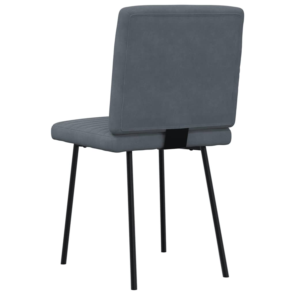 vidaXL Krzesła stołowe, 6 szt., ciemnoszare, obite aksamitem